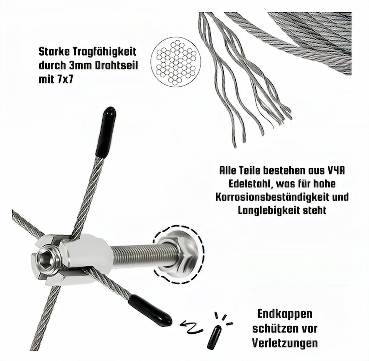 9x Rankhilfe Wand Edelstahl Metall Halter Drahtseil Kletterhilfe Pflanzen Stütze von Mein Shop