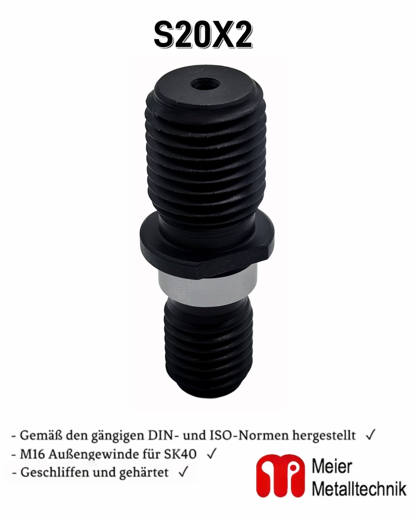 Anzugsbolzen DIN S20X2 Deckel Kopfbolzen SK40 von Mein Shop