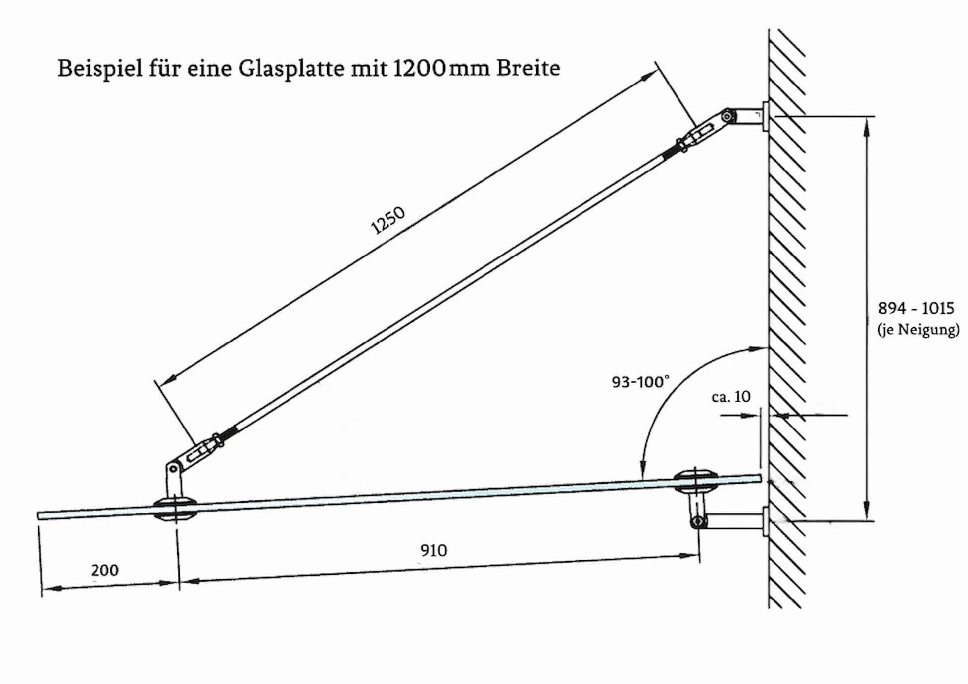 Glashalter Vordach Set Glas Halter Glasvordach Dach Edelstahl Glasdach Halterung von Mein Shop