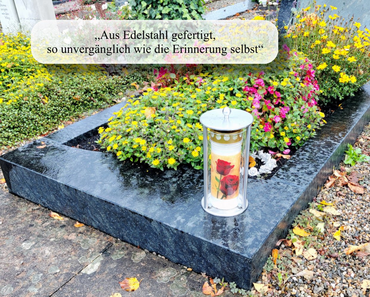 Grablaterne wetterfest Friedhof Grablicht Laterne Grabschmuck draußen outdoor von Mein Shop