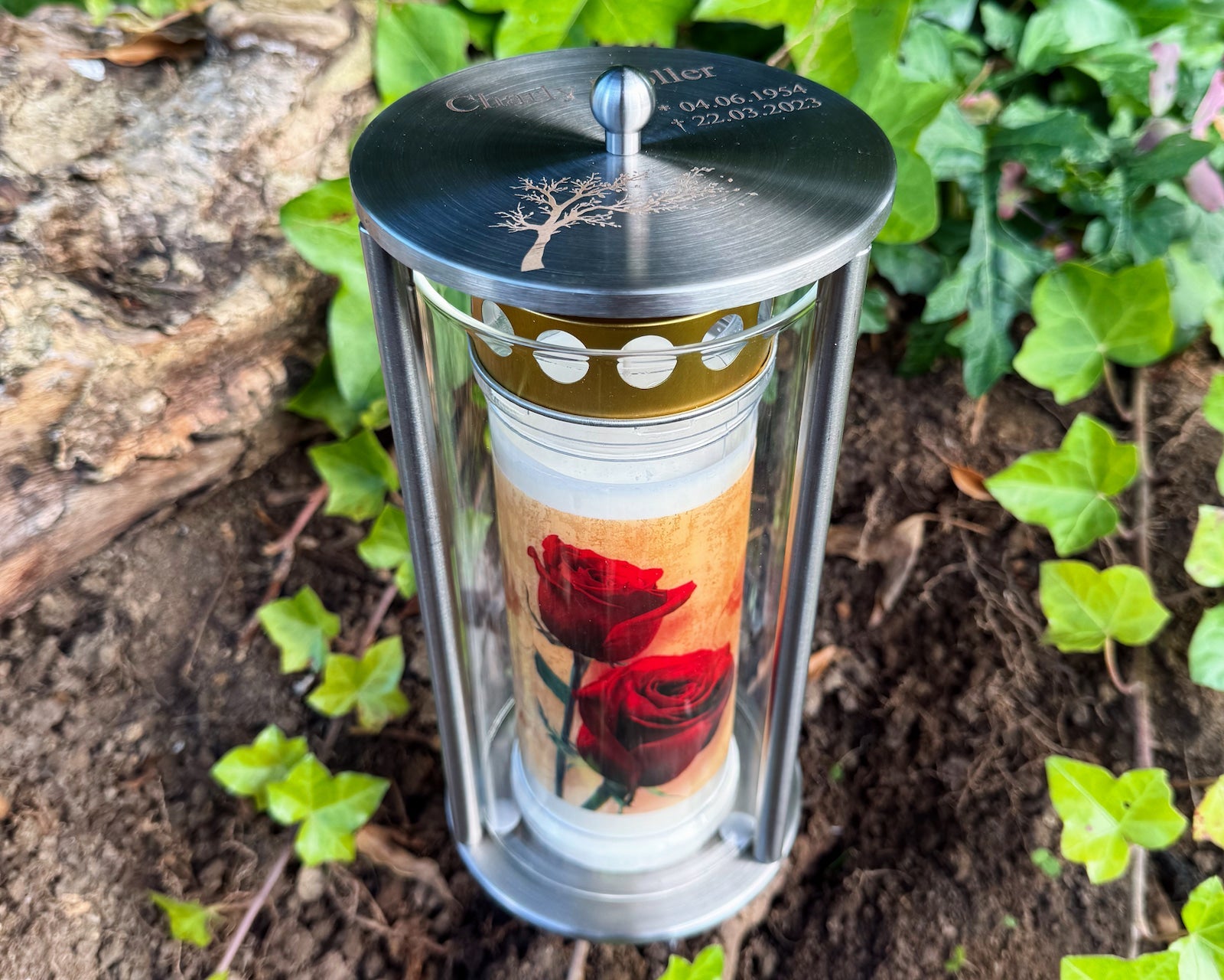 Grablaterne wetterfest Friedhof Grablicht Laterne Grabschmuck draußen outdoor von Mein Shop
