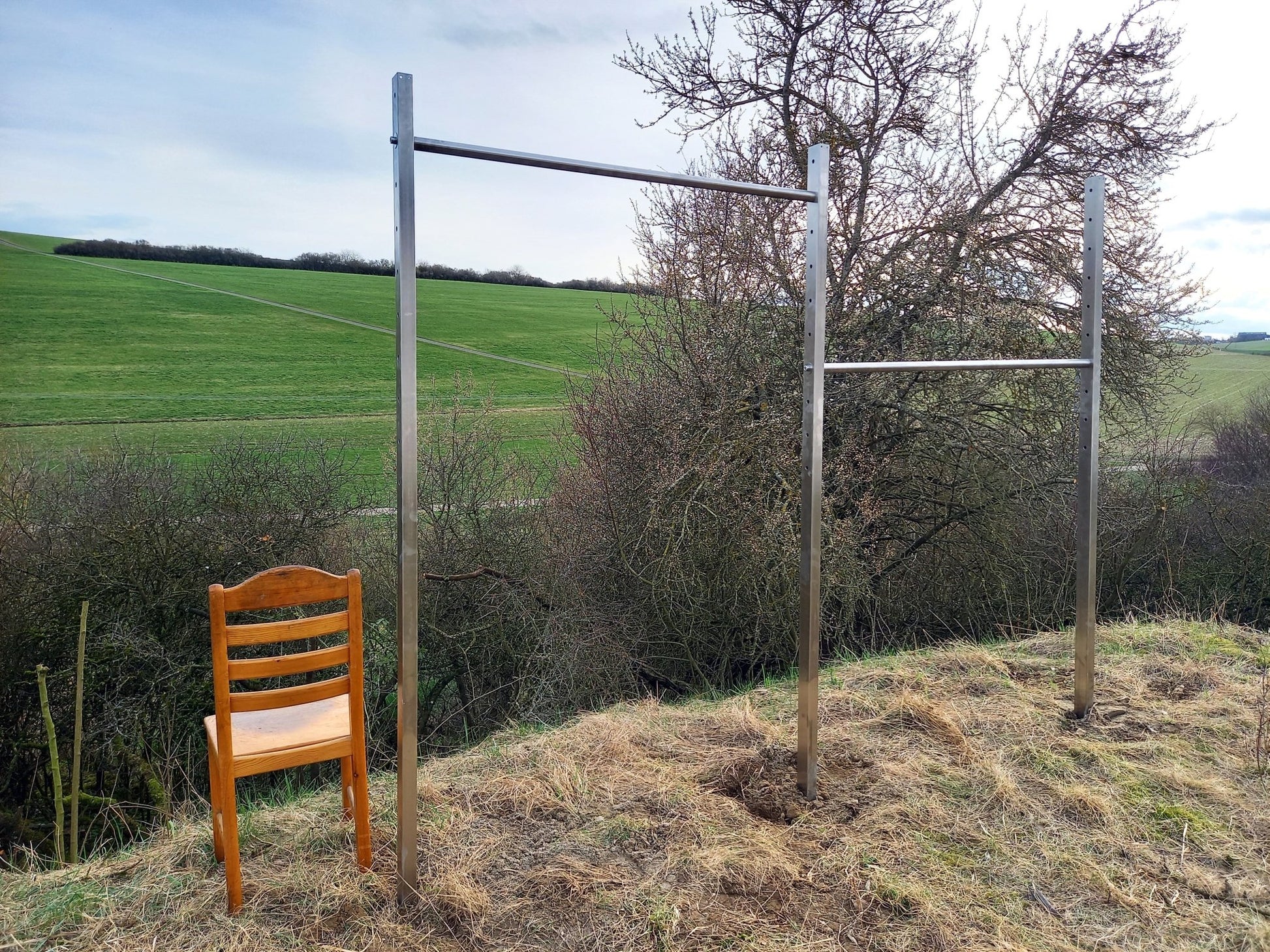 Klimmzugstange Massiv 2,5mm Wandstärke 70 - 170cm Pull Up Bar, Reckstange von Mein Shop
