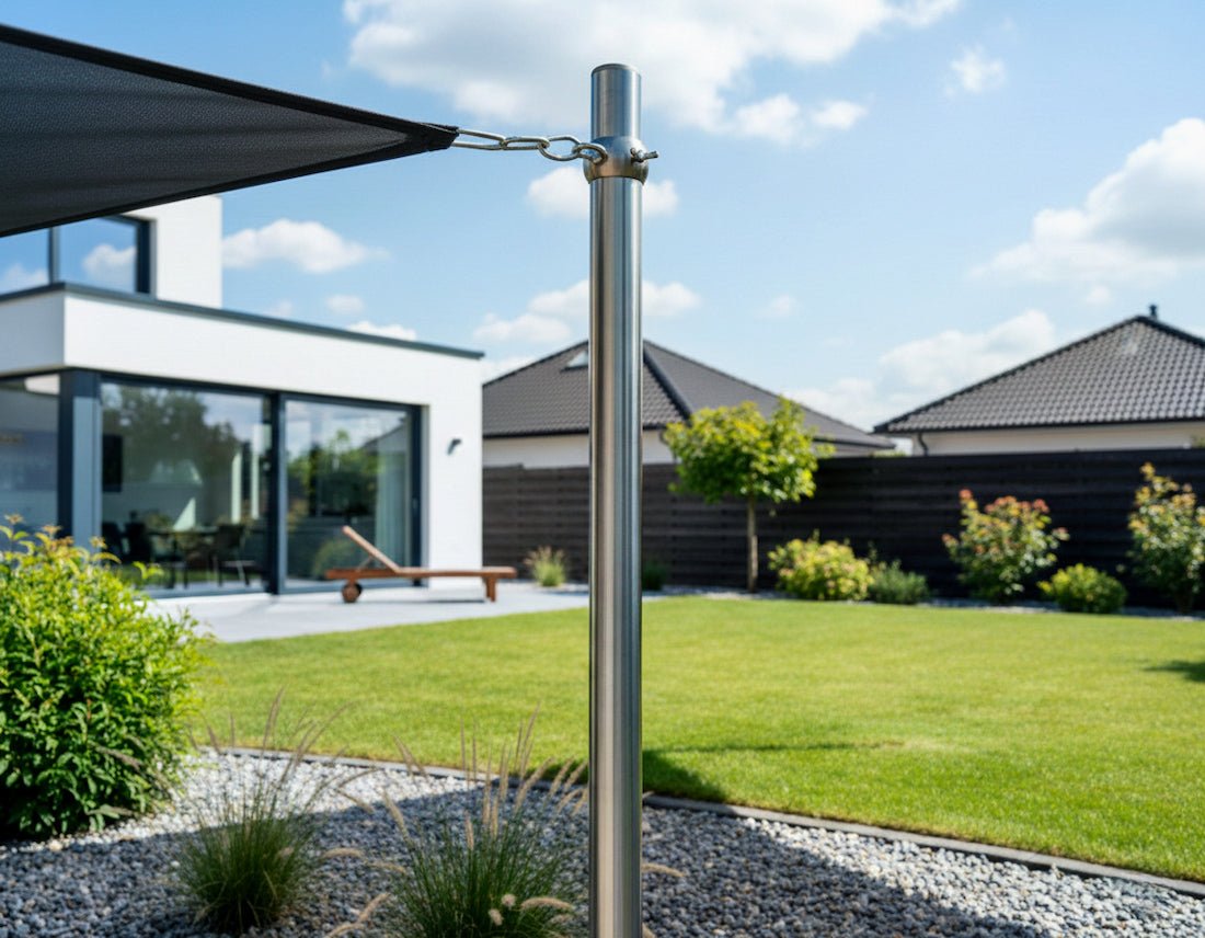 Sonnensegelmast 3m Höhenverstellbar Edelstahl Sonnensegel Mast Pfosten –  EwigStahl – Meier Metalltechnik