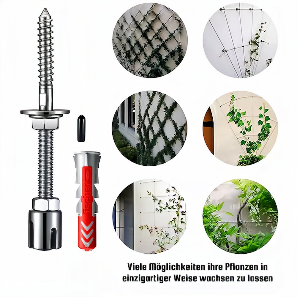 9x Rankhilfe Wand Edelstahl Metall Halter Drahtseil Kletterhilfe Pflanzen Stütze von Mein Shop