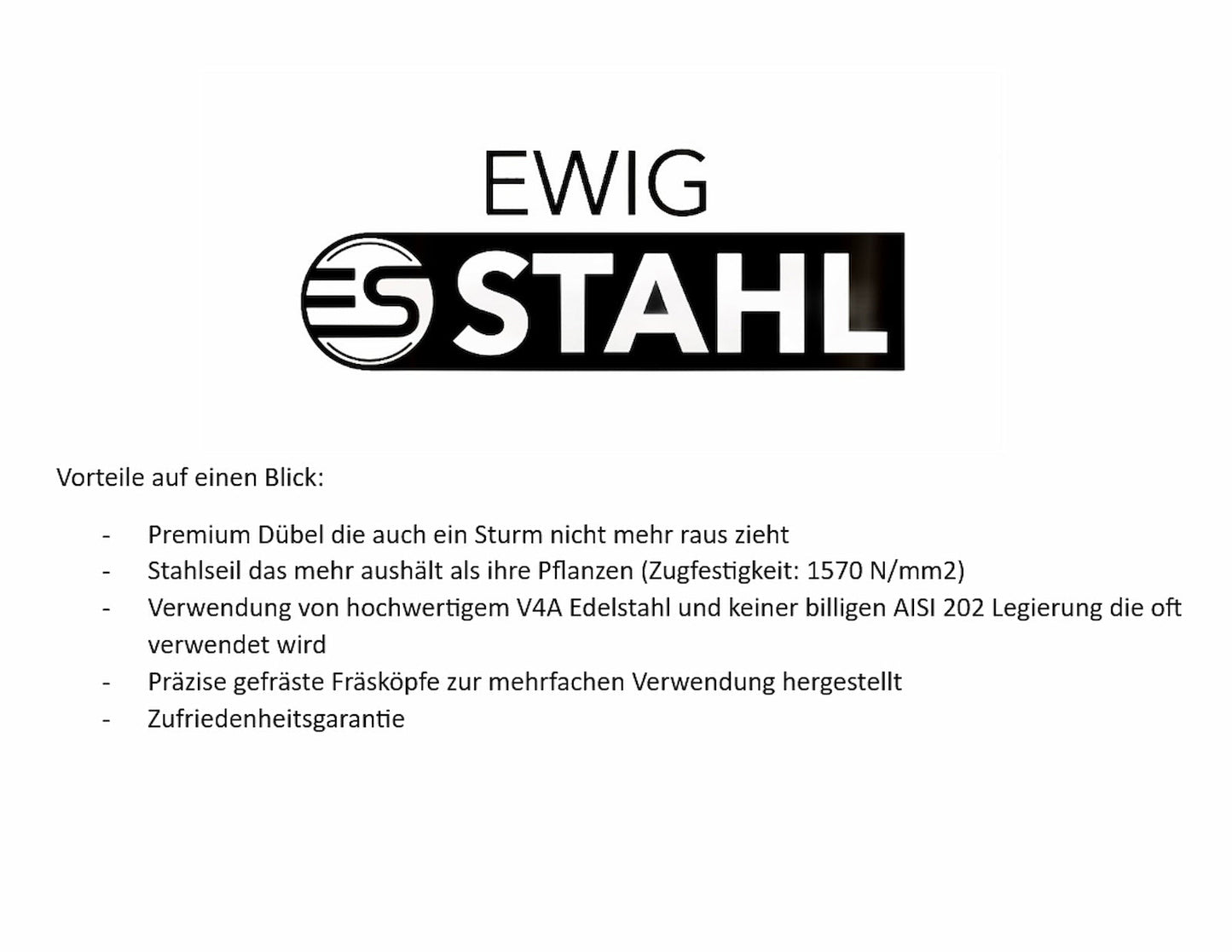 9x Rankhilfe Wand Edelstahl Metall Halter Drahtseil Kletterhilfe Pflanzen Stütze von Mein Shop