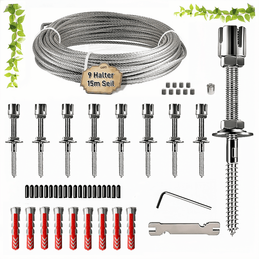 9x Rankhilfe Wand Edelstahl Metall Halter Drahtseil Kletterhilfe Pflanzen Stütze von Mein Shop