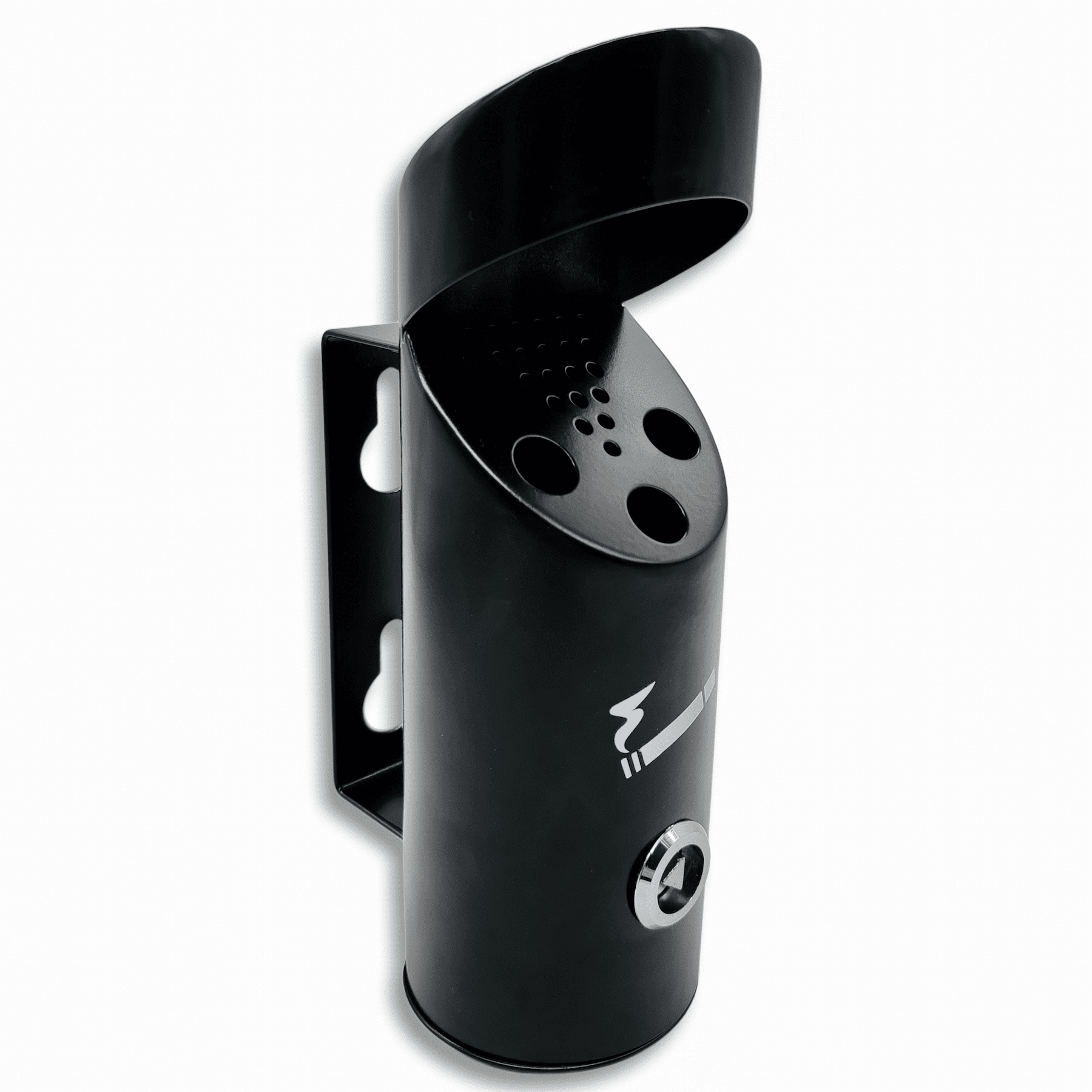 Aschenbecher für draußen – wetterfest & abschließbar – Wandaschenbecher Metall mit Deckel – groß, Outdoor, für Außenbereich, Gastronomie, Firma von EwigStahl – Meier Metalltechnik